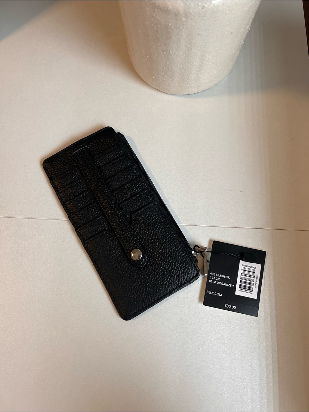 belk Black Pebbled Card Holder Wallet